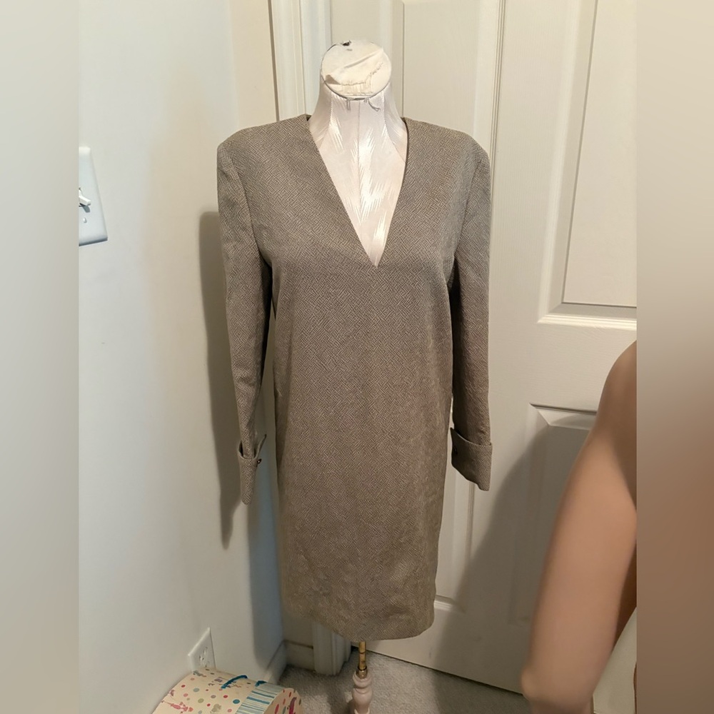 Golden Goose Tan Brown Long Sleeve Dress/chemise nwt size 8 $680 RARE